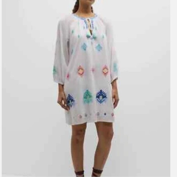 Tommy Bahama, 100% Cotton, Lined, Embroidered, V-neck, Swim Cover Up, S - Picture 2 of 16